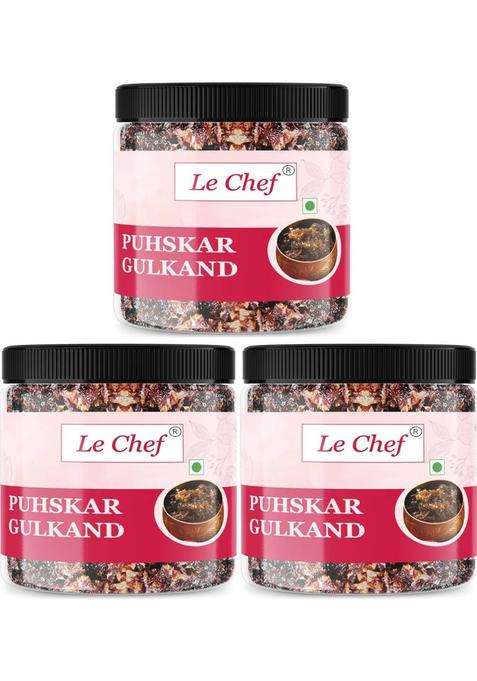 Le Chef Pushkar Gulkand | Homemade & Organic (750 G, Pack Of 3)