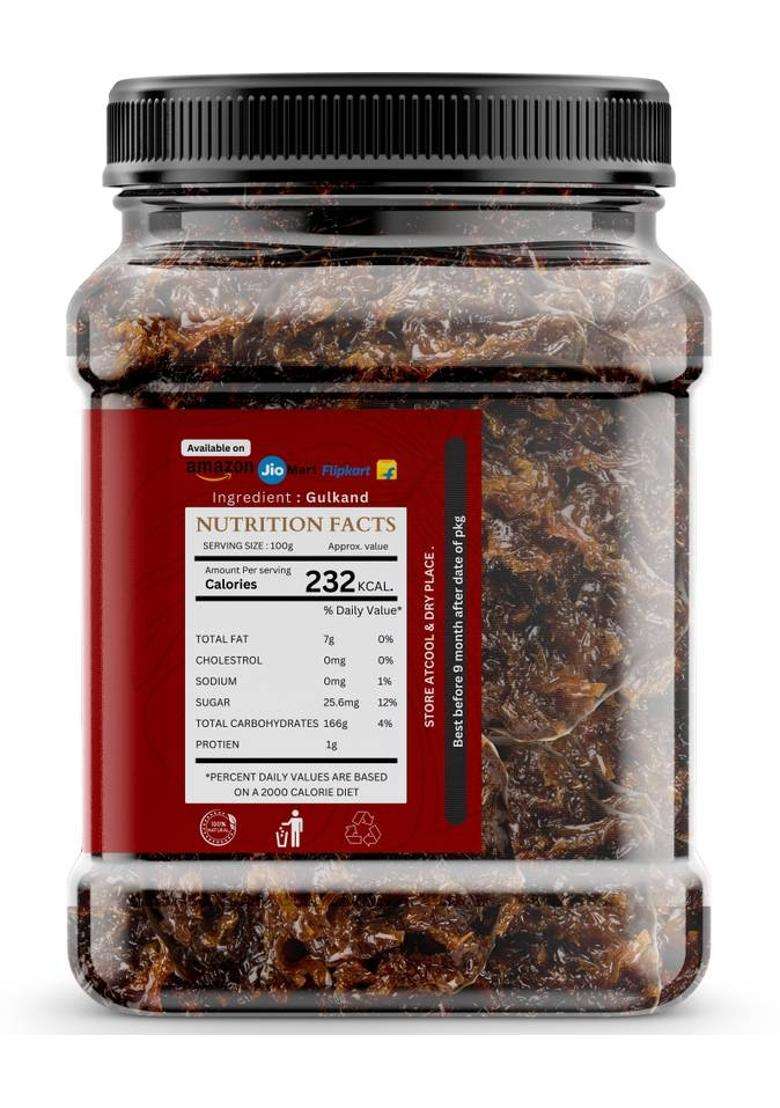 Groly 100% Organic Gulkand (Made With Rose Petals And Mishri) (450 G) - Indya