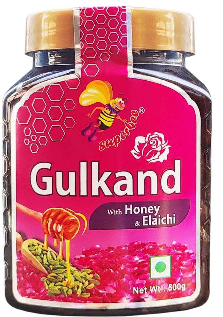 Super Bee Gulkand With Honey & Eliechi 500G (500 G) - Indya