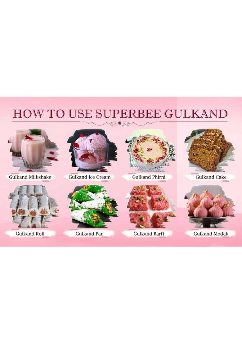 Super Bee Gulkand With Honey & Eliechi 500G (500 G) - Indya