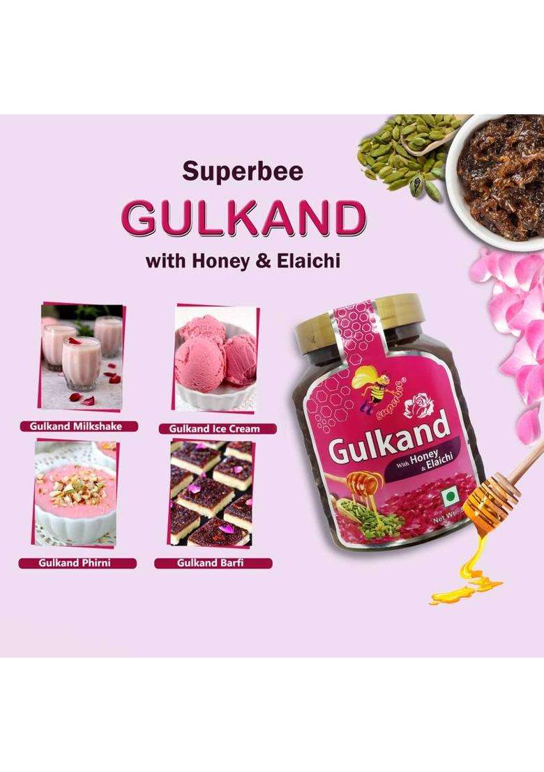 Super Bee Gulkand With Honey & Eliechi 500G (500 G) - Indya