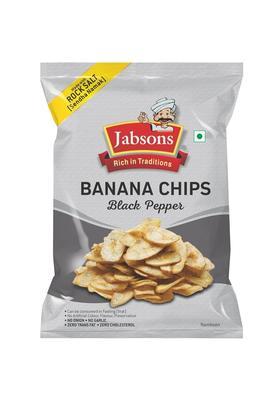Jabsons Banana Chips 150G | Black Pepper Flavour No Onion Garlic Vrat-Friendly Namkeen Healthy Ready To Eat Snack Savoury & Mildly Spiced