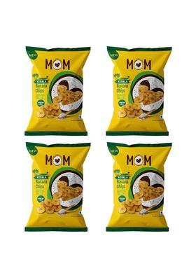 Mom - Meal Of Moment Moment, Classic Salted Banana Chips (Pack 4), 75G Each / 80G Each, Cholesterol Free | Super Thin & Crispy No Artifical Flavours Zero Trans Fat