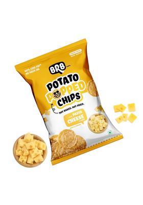 Brb Popped Potato Chips | Pasta Cheese Flavour Not Fried, Baked 60% Less Oil, Lower Calorie, No Palm Healthy Snack 48G/51G Pack (Weight May Vary)