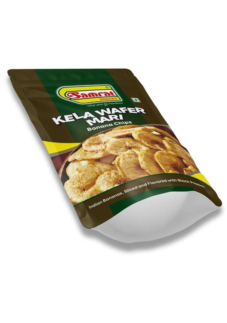 Samrat | Kela Wafer Mari Banana Chips Wafers - Crispy Spicy Indian Snacks Healthy And Crunchy Fried Flavored A Flavorful Snack For Every Craving Pack Of 2 X 400G - Indya
