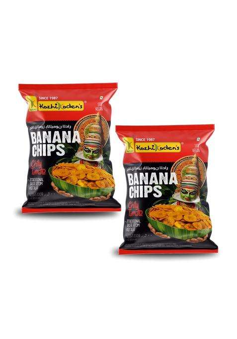 Kozhikoden'S Chilli Tomato Banana Chips | 400G (200G X 2 Packs) Bold & Crispy Snack With Spicy Chili Savory Flavor Perfect For Sharing Vegan Gluten-Free