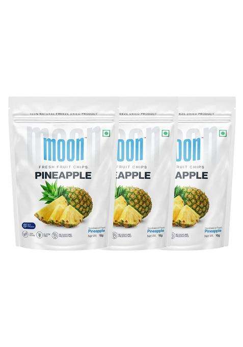 Moon Freeze Dried Pineapple Chips | Healthy Snack 100% Natural, Vegan, No Preservatives, Added Sugar 16 Gm Moon_Pineapple_Chips (16Gm) Pack Of 3