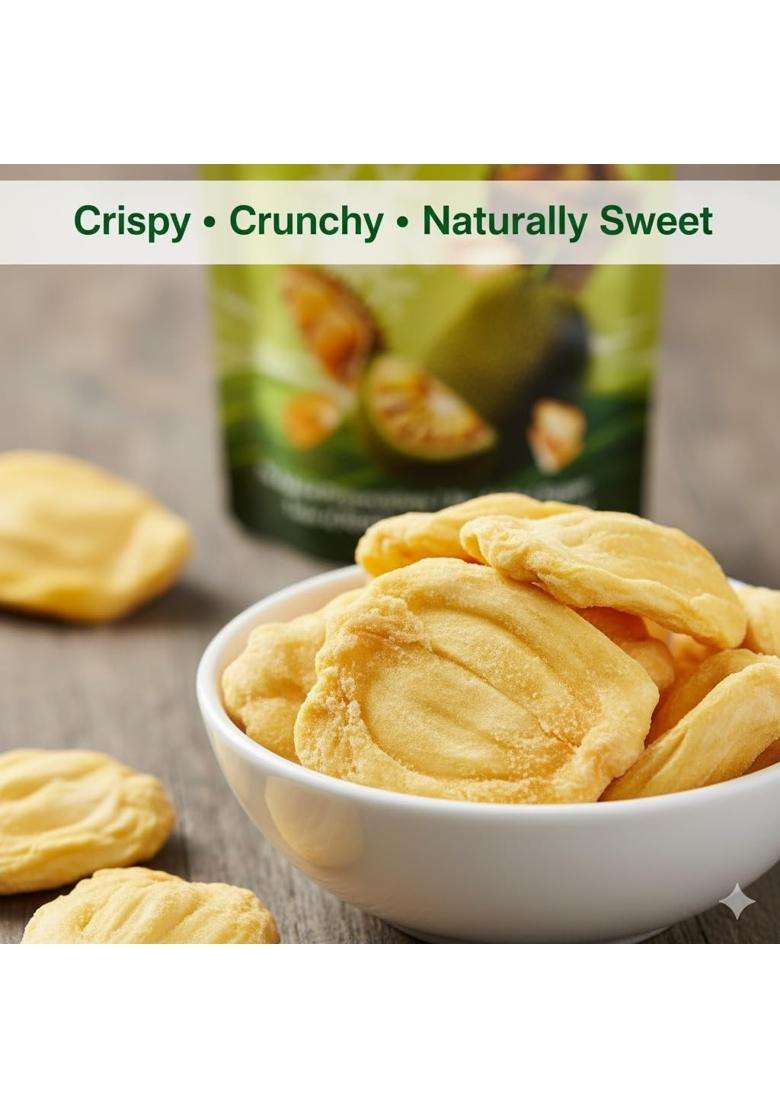 Snobite Freeze-Dried Jackfruit Pouch | 100% Natural No Added Sugar, Zero Preservatives Healthy, Tasty, Gluten Free Snack For Adults And Kids 50G - Indya