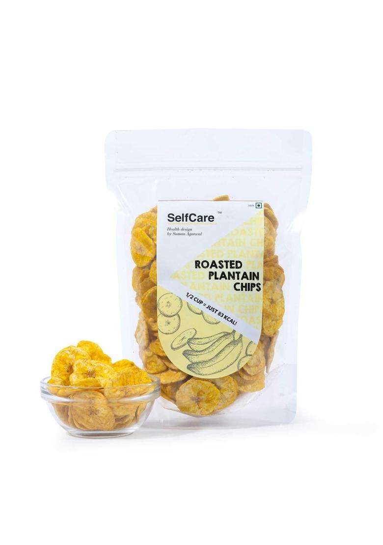 Selfcare By Suman Agarwal Roasted Plantain Chips Pack Of 1 125 Grams | Healthy - Gluten Free Savoury Snacks Namkeen Grocery Mid Day Workout Tea Time Snacking Jain & Travel Friendly - Indya