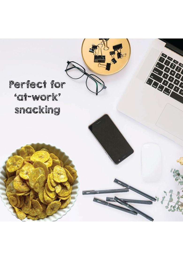 Selfcare By Suman Agarwal Roasted Plantain Chips Pack Of 1 125 Grams | Healthy - Gluten Free Savoury Snacks Namkeen Grocery Mid Day Workout Tea Time Snacking Jain & Travel Friendly - Indya