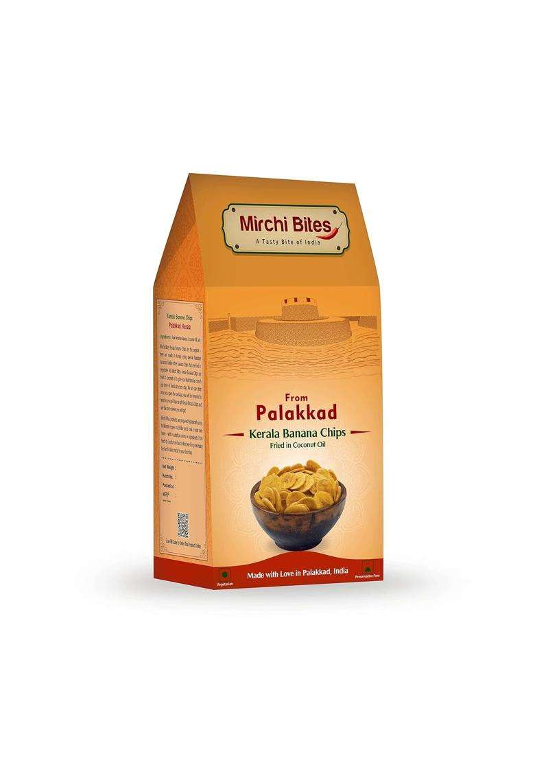 Mirchi Bites Palakkad Kerala Banana Chips | Coconut Oil Made In Authentic Taste Nendran Thin And Crispy 250G - Indya