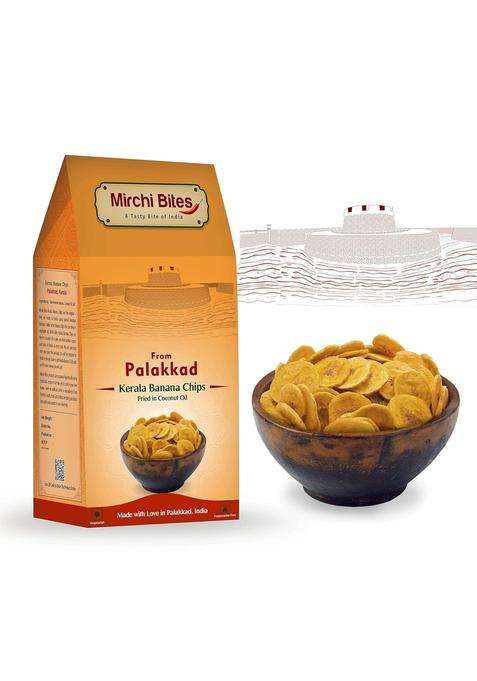 Mirchi Bites Palakkad Kerala Banana Chips | Coconut Oil Made In Authentic Taste Nendran Thin And Crispy 250G