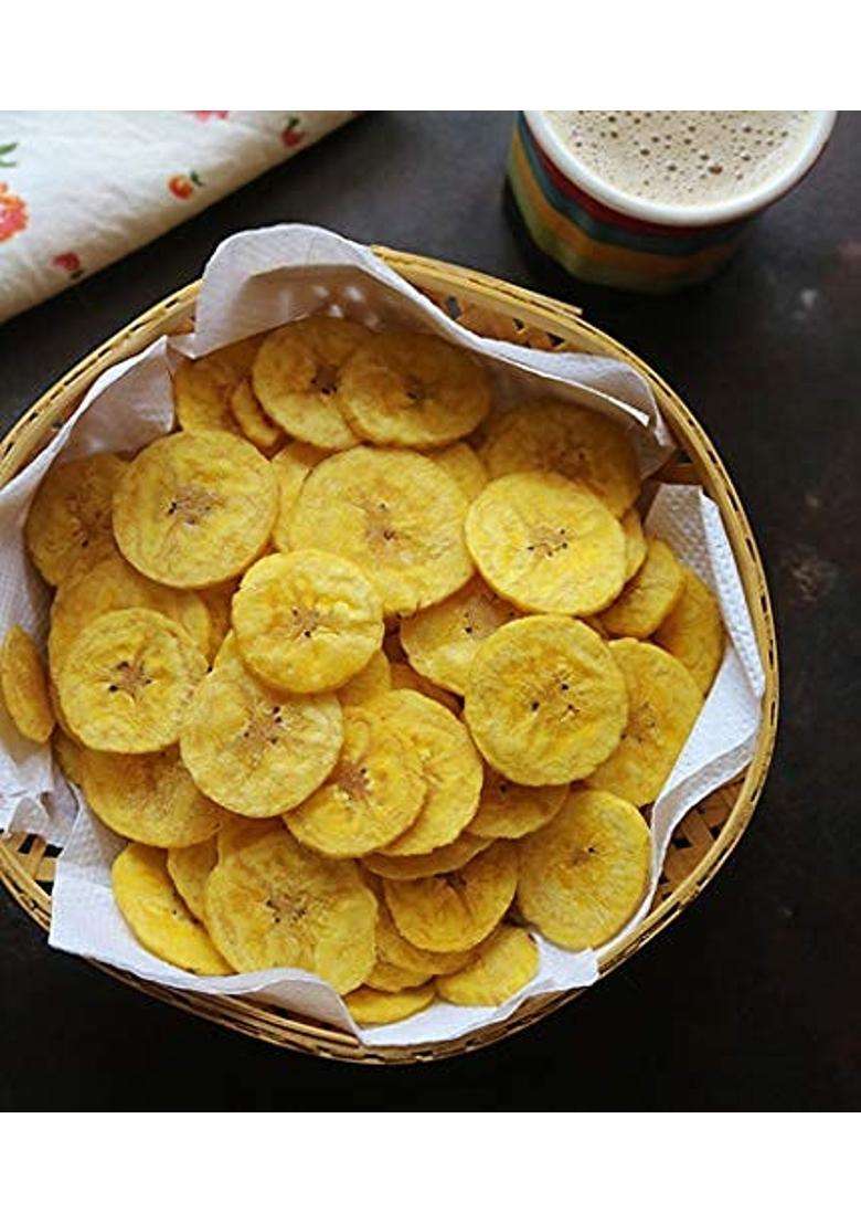 Organic Nature Combo Pack Of Homemade Kerala Special Banana Chips Yellow Kela And Wafers Salted (Black Pepper 200 Gms Each Total 400 - Indya