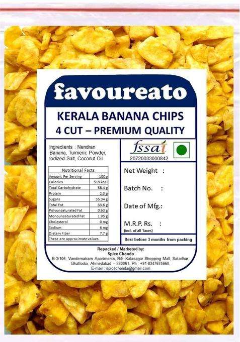Favoureato Kerala Banana Chips 4 Cut Premium- 500 Gm
