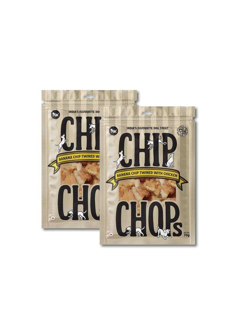 Chip Chops Banana Chicken Dog Snacks, Soft & Tasty Treats For Training And Rewards, Easily Digestible Pet Snacks All Breeds Ages, 70 G Each (Pack Of 2) - Indya