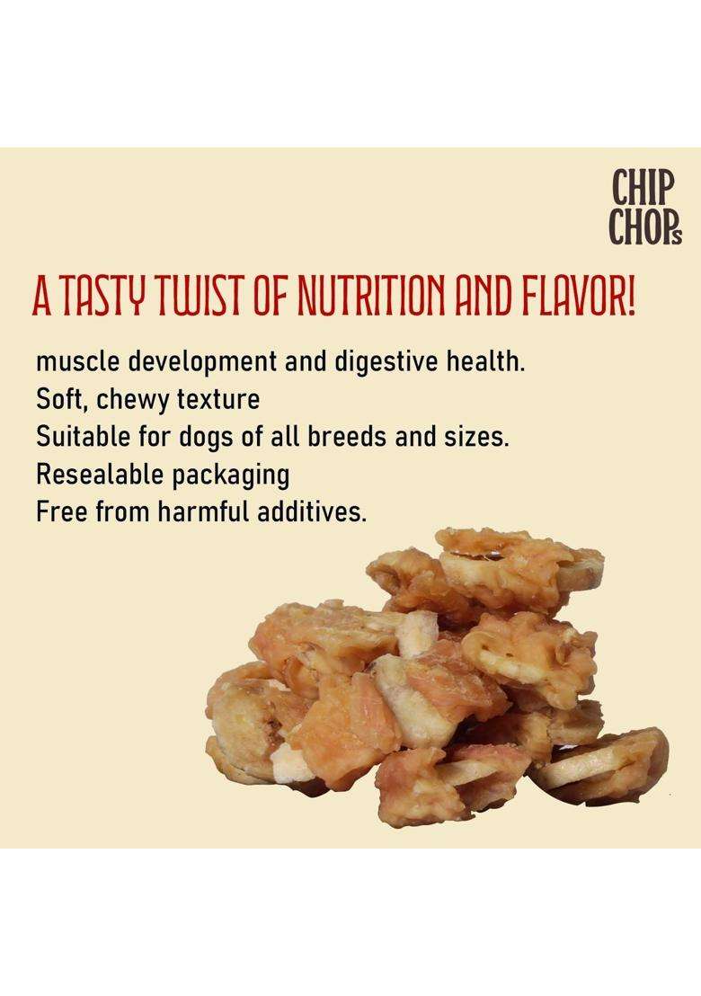 Chip Chops Banana Chicken Dog Snacks, Soft & Tasty Treats For Training And Rewards, Easily Digestible Pet Snacks All Breeds Ages, 70 G Each (Pack Of 2) - Indya