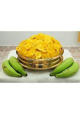 Spicado Traders Kerala Special Organic Plantain Banana Chips (Sunflower Oil Fried), Ethakka Upperi, Kaya Varuthathu, Varuthathu - 500 Gm