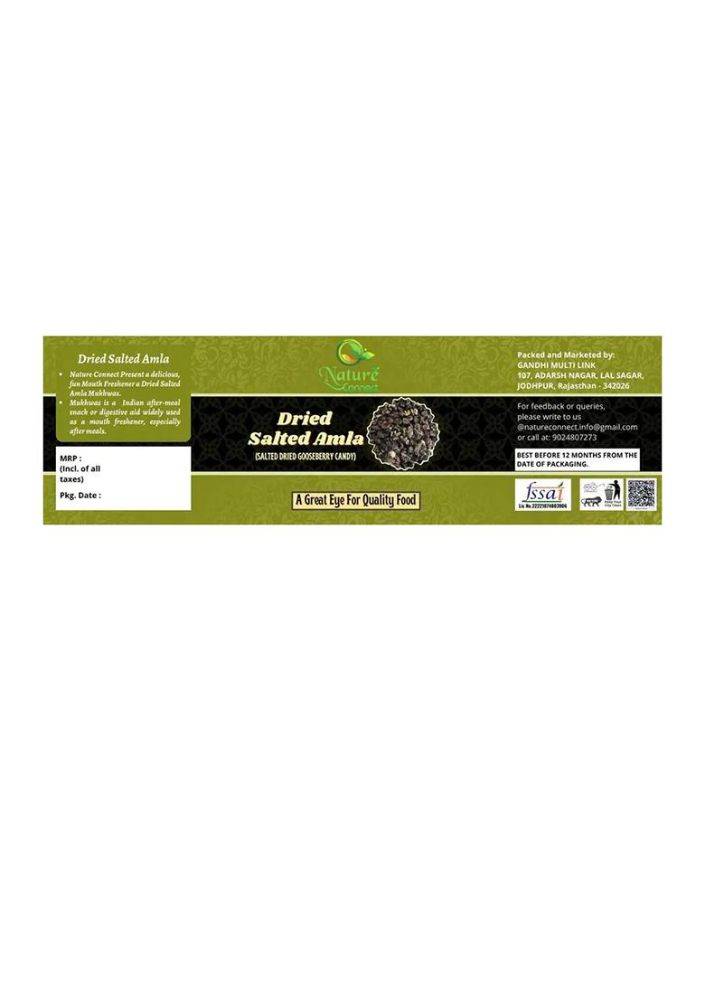 Nature Connect Dried Salted Amla Candy| Indian Gooseberry Candy | Flavoured Candy|Jar Pack (250 G) - Indya
