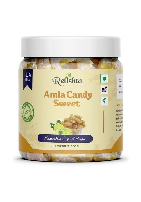 Relishta 100% Natural Amla Sweet Candy - Handcrafted Original Recipe & Traditional Taste (250 G)