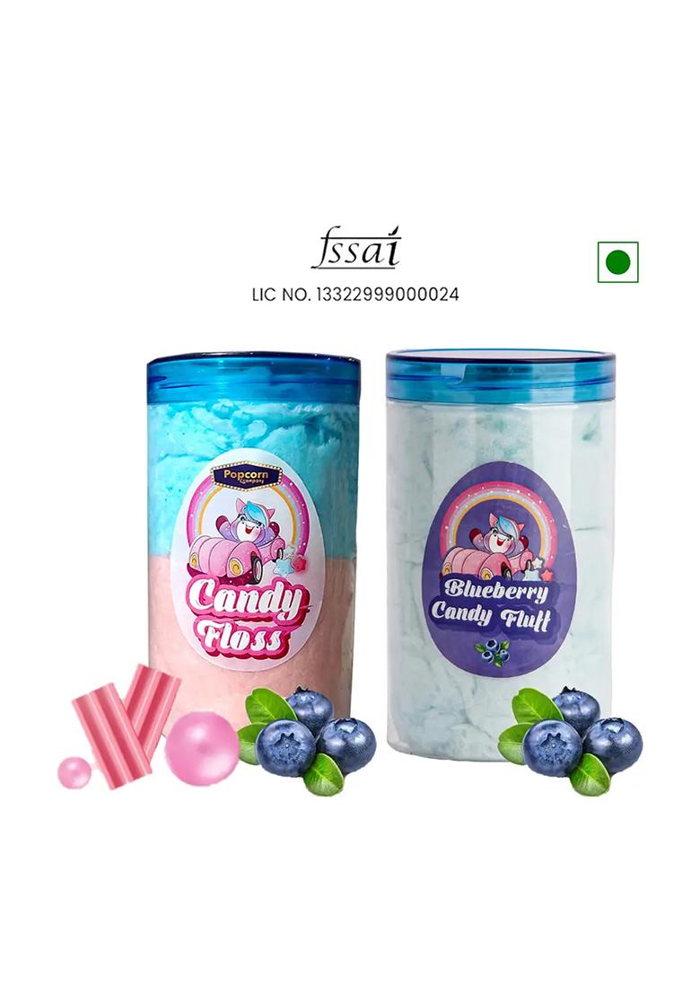 Popcorn&Company Candy Floss Buddhi Ke Baal Unicorn, Blueberry Cotton (2 X 80 G) - Indya