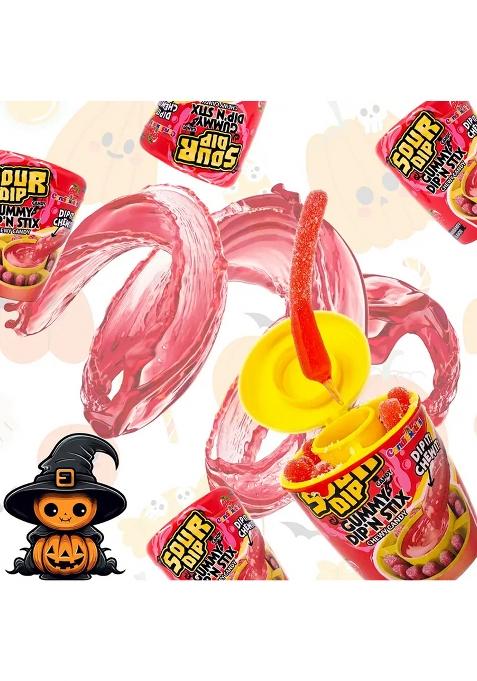 Candiexotics Sour Juicy Dip'N Stix Sweet & Chewy Candy For Kids Strawberry Sticks (96 G)