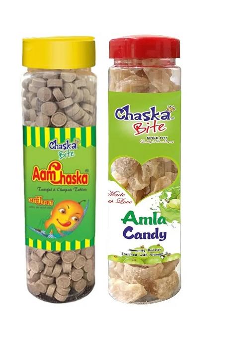 Chaska Bite Dry Mango Candy| 250 G Sweet Amla Candy|Organic And Natural Tasty 200Gm Candy (2 X G)