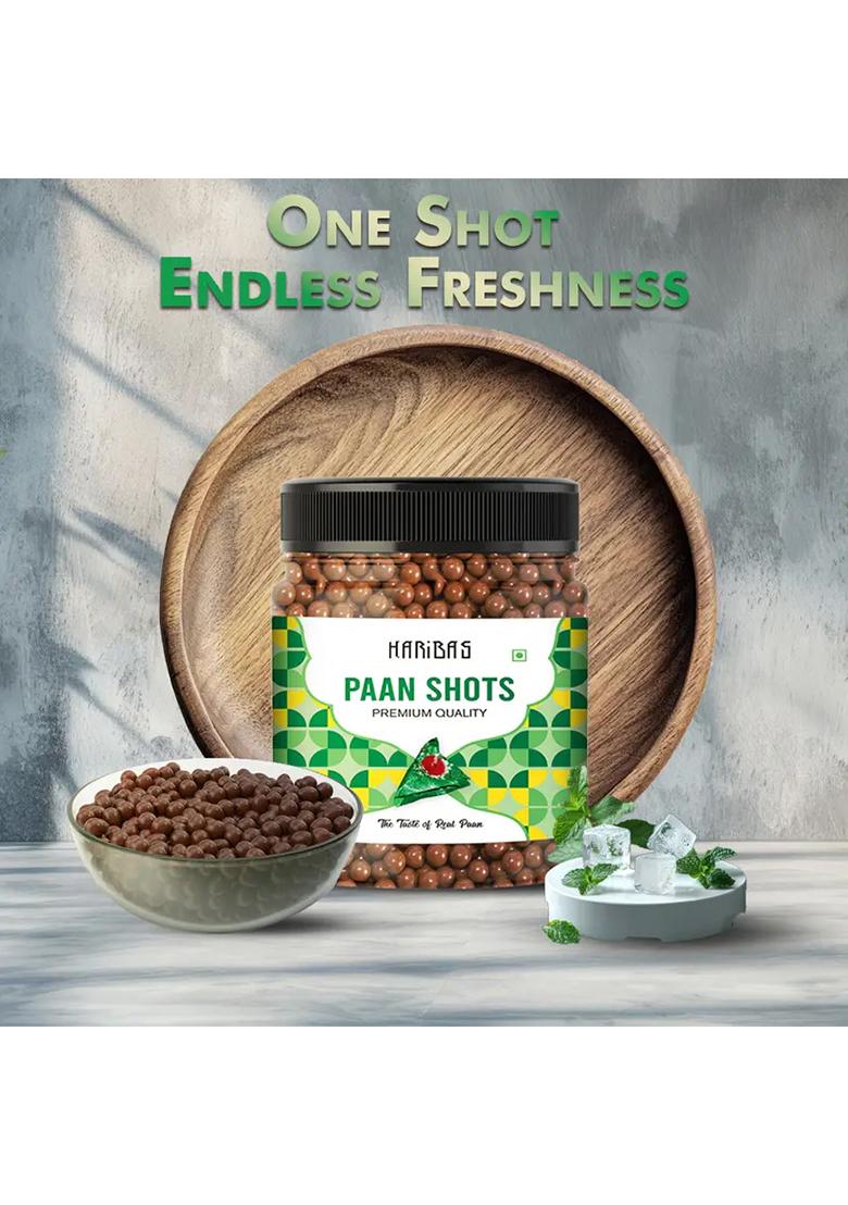 Haribas Paan Shots 300G Instant Pan Flavor Mouth Freshener Mukhwas Powder Candy (300 G) - Indya
