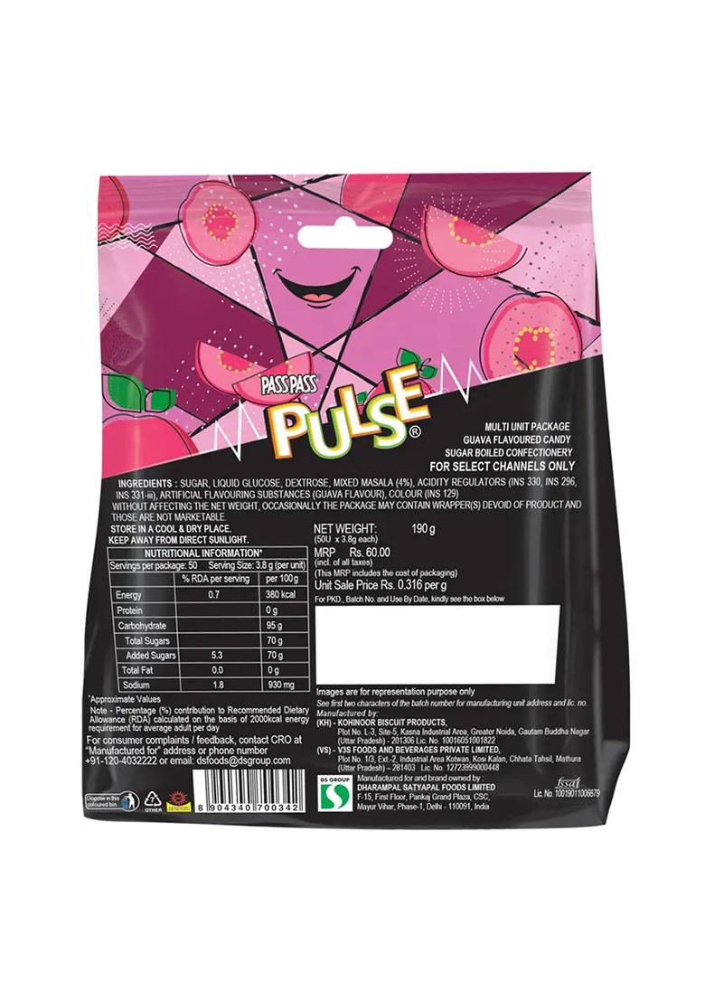 Pulse Tangy Twist Guava Candy (190 G) - Indya