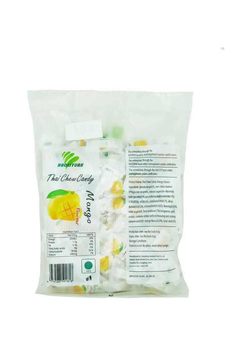 Haoliyuan Toffee Gummy Milk Fruit Candy 100Pcs (Imported) Mango (350 G) - Indya