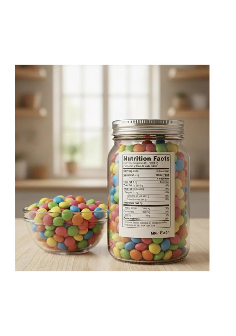 Natural Bite India Gems Candy 400G Chocolate Cotton (400 G) - Indya