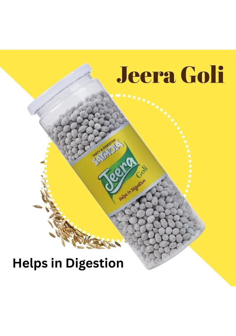 Satmola Digestive Jeera Goli Spicy & Tasty Mouth Freshener Candy Pack Of 3 Cumin Flavor (3 X 220 G) - Indya