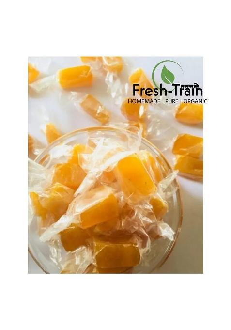 Freshtrain Alphonso Mango Toffee | Candy Aam Papad Toffee, Cubes Jelly (250 G)