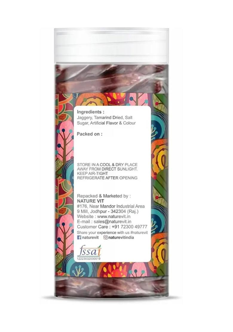 Nature Vit Naturevit Imli Candy Sticks 200G | Khatti Meethi Tamarind Sweet Sour Digestive Khatta Meetha (200 G) - Indya