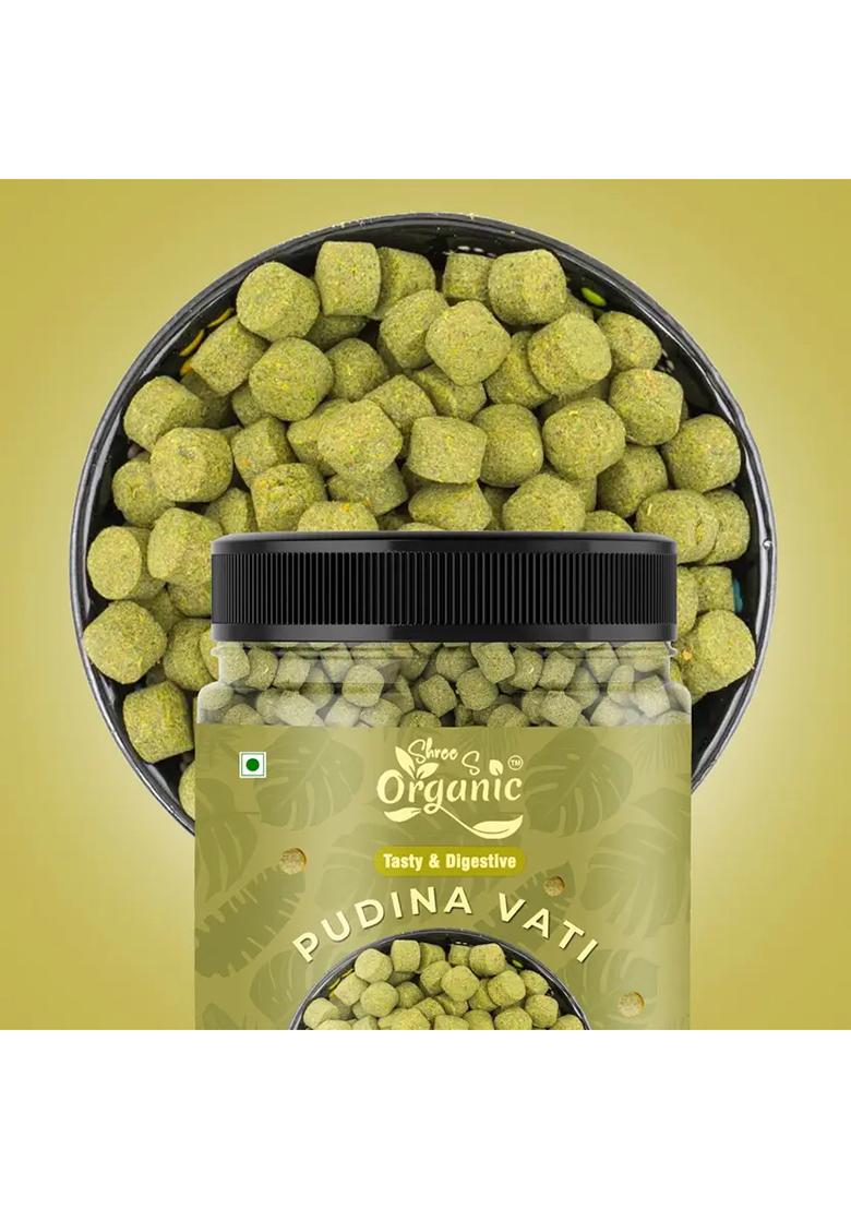 Shree S Organic Pudina Vati Goli 250G Mint Digestive Candy | Ayurvedic Mukhwas (250 G) - Indya