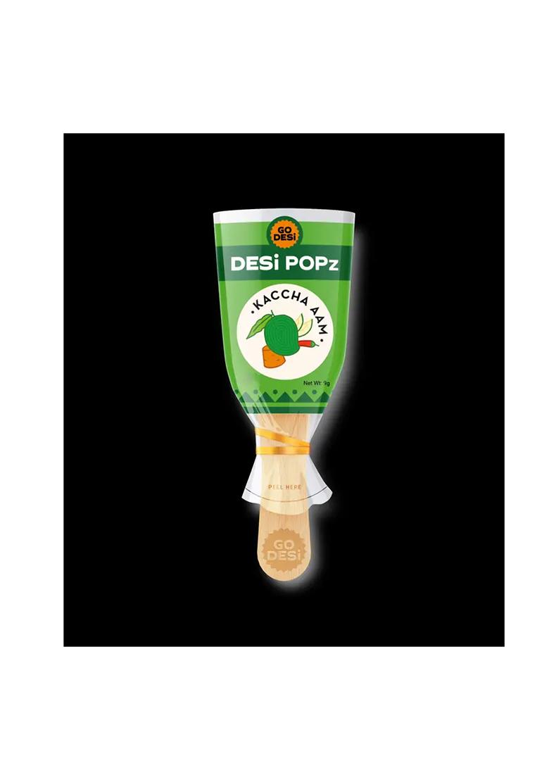 Go Desi Popz Kaccha Aam | Fruit Snacks Sour Candies Lollipop Raw Mango Candy (100 X 1 Pieces) - Indya