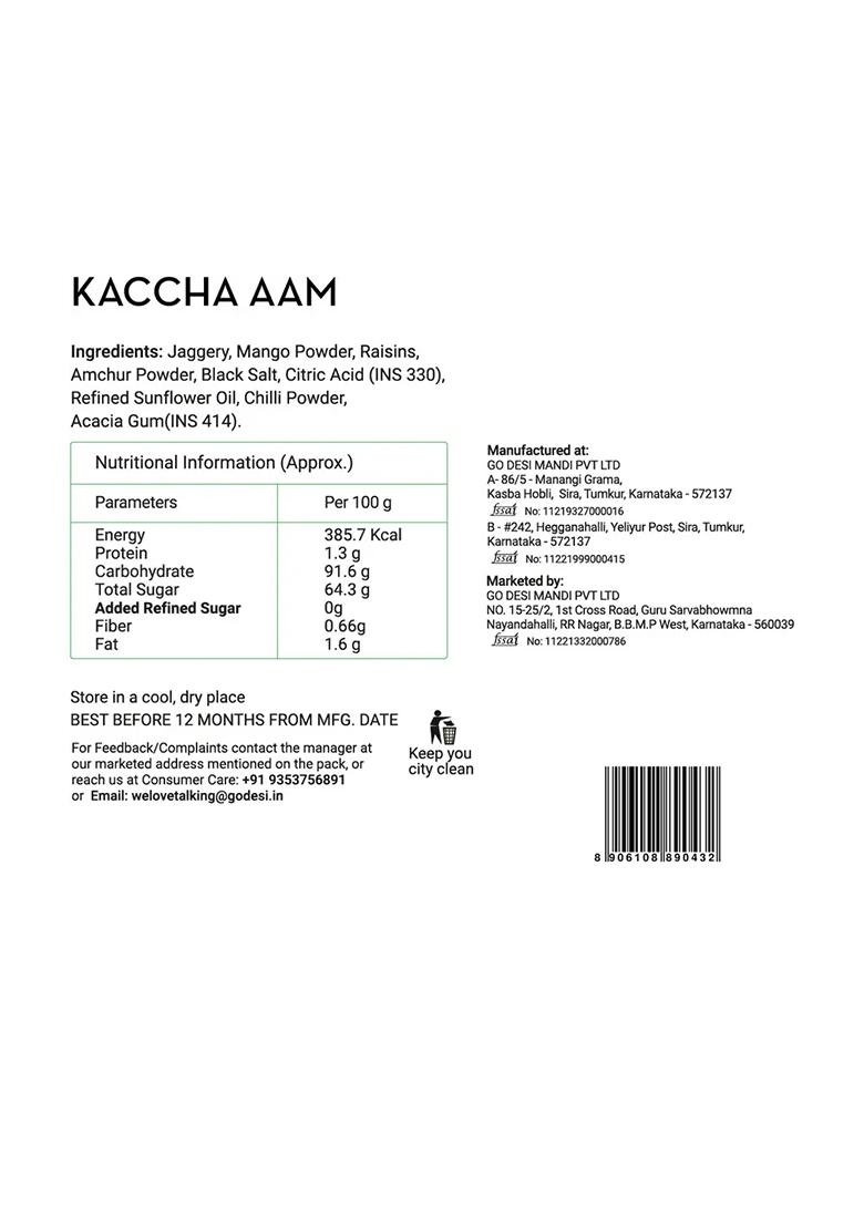 Go Desi Popz Kaccha Aam | Fruit Snacks Sour Candies Lollipop Raw Mango Candy (100 X 1 Pieces) - Indya