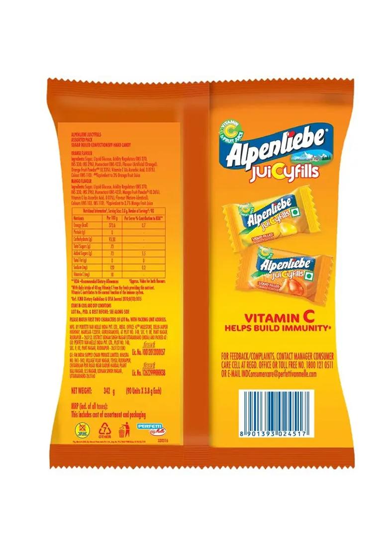 Alpenliebe Juicy Fills Orange & Mango Flavour Candy (144 G) - Indya