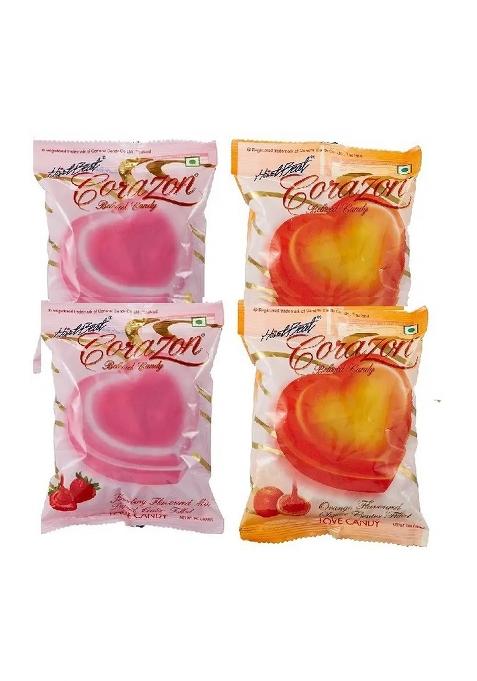 Hart Beat 2Strawberry&2Orange Corazon Center Filled 150G (Pack Of 4) Strawberry Candy (4 X 150 G)