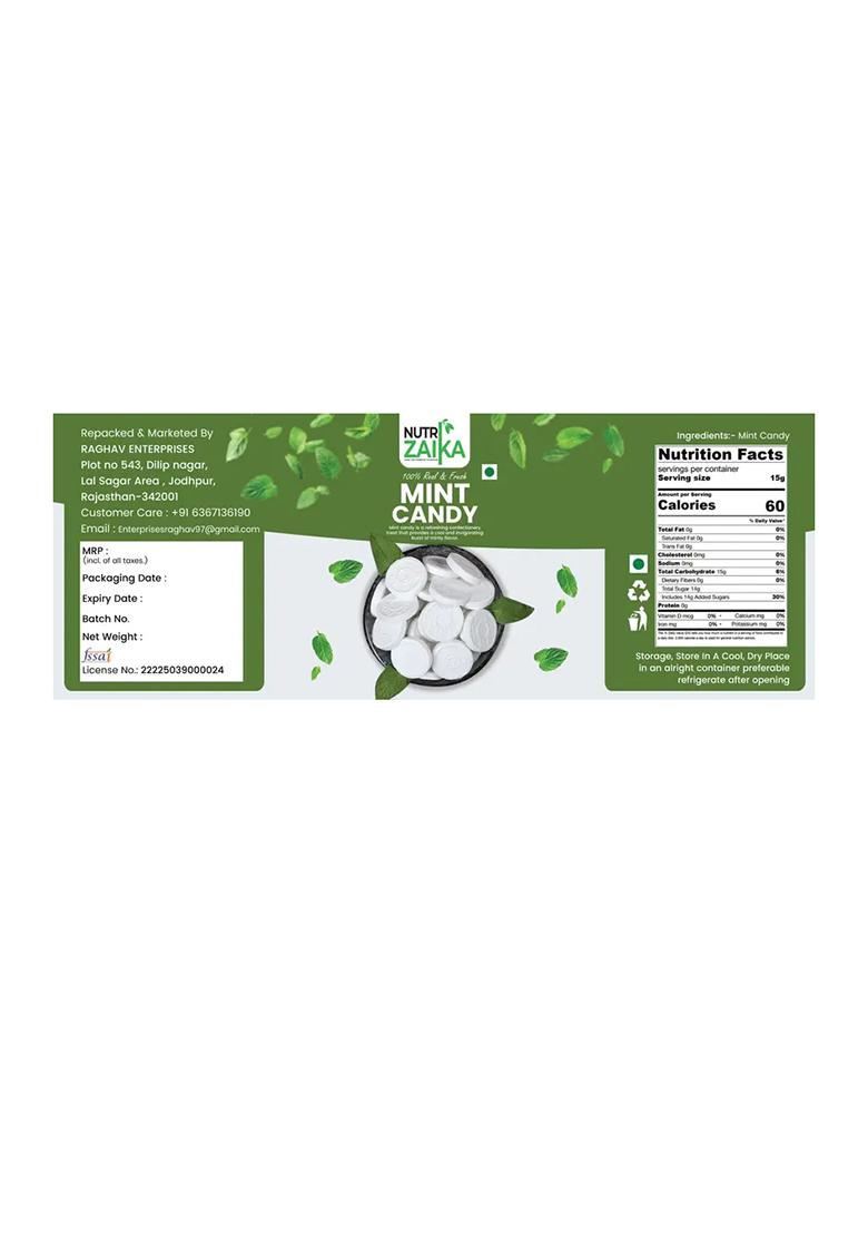 Nutri Zaika Mint Candy | Cool Refreshing Sweet Herbal Minty Flavour & Tangy (200 G) - Indya