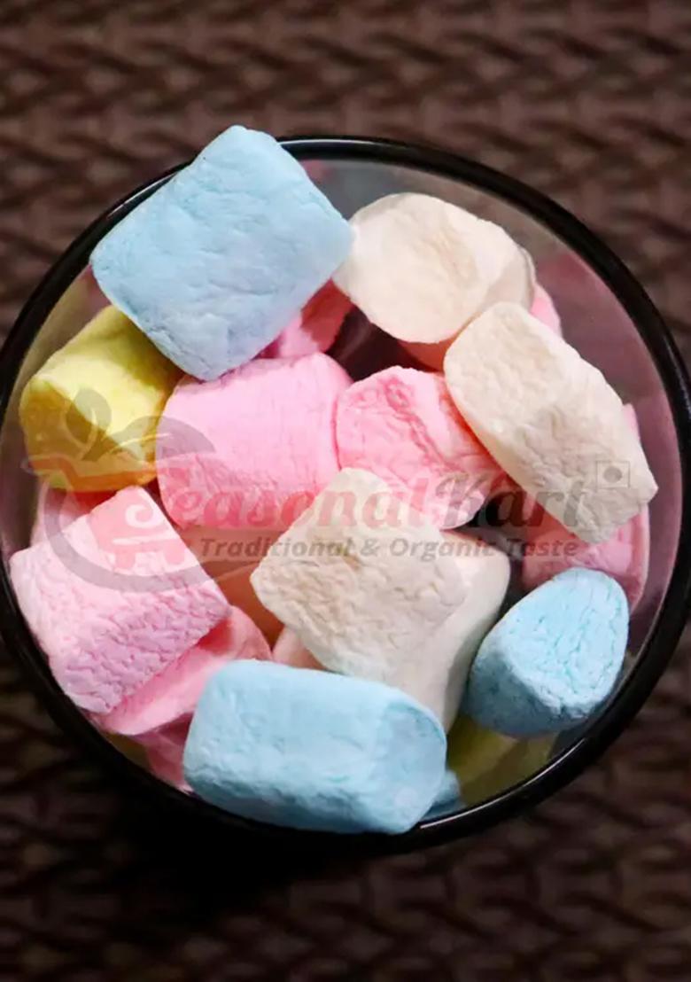Seasonal Kart Pink & White Marshmallows, Strawberry Vanilla Flavor | Marshmallows Candy Vanillaa, (2 X 50) - Indya