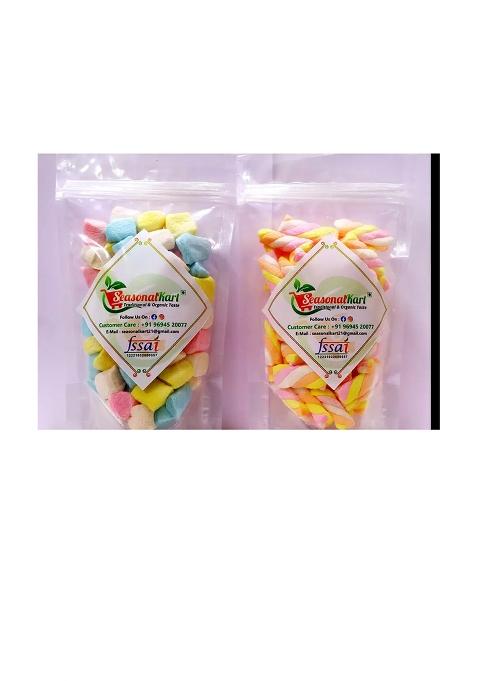 Seasonal Kart Pink & White Marshmallows, Strawberry Vanilla Flavor | Marshmallows Candy Vanillaa, (2 X 50)
