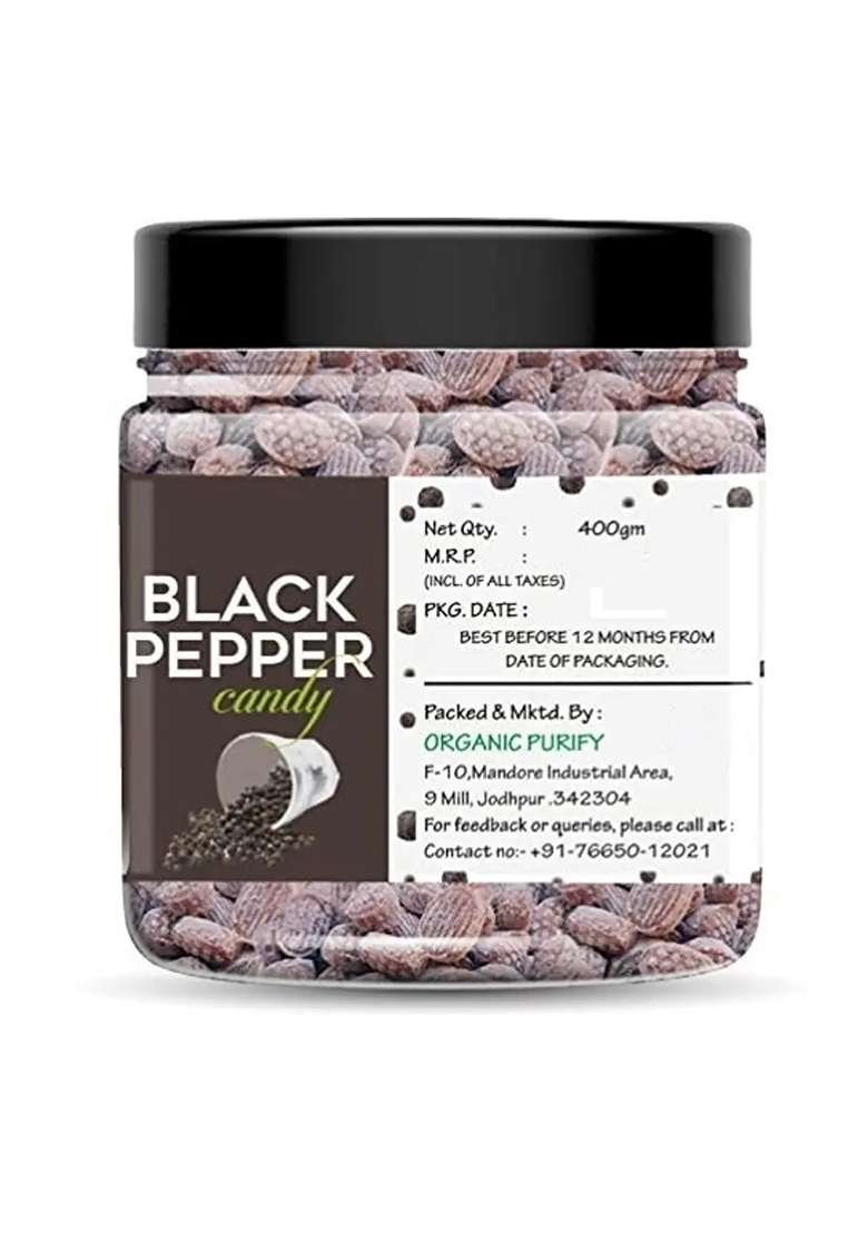 Organic Purify Black Pepper Flavoured Candy|400Gm I Sweet And Juicy Masala Hard Candy (400 G) - Indya