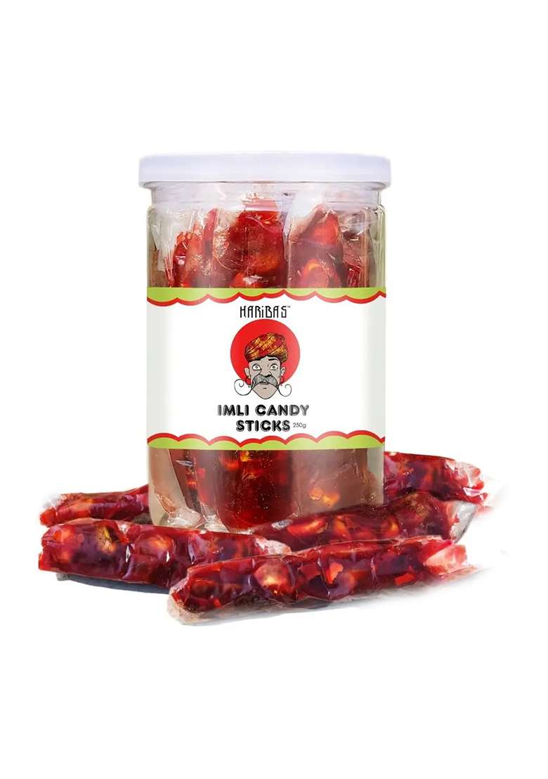 Haribas Khatti Meethi Imli Candy Sticks 250G | Tamarind Easy To Store Jar Khatti, Sour (250 G) - Indya