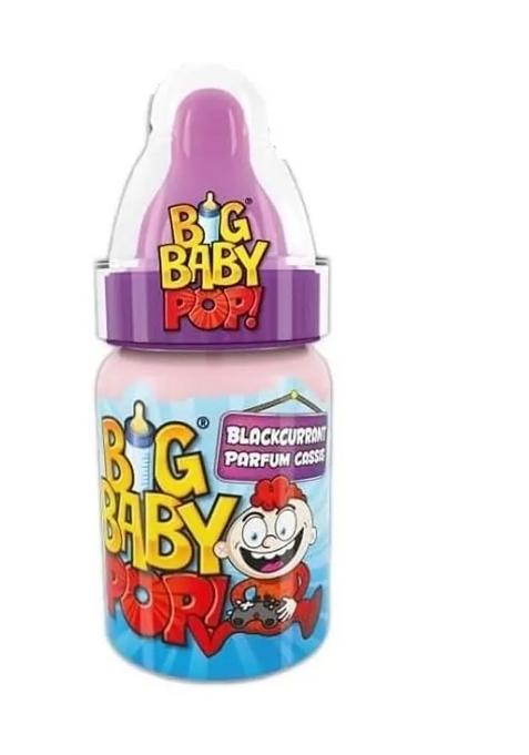 Bazooka Big Baby Pop Hard Candy Lollipop With Dextrose Powder | Blackcurrant Flavored (32 G)