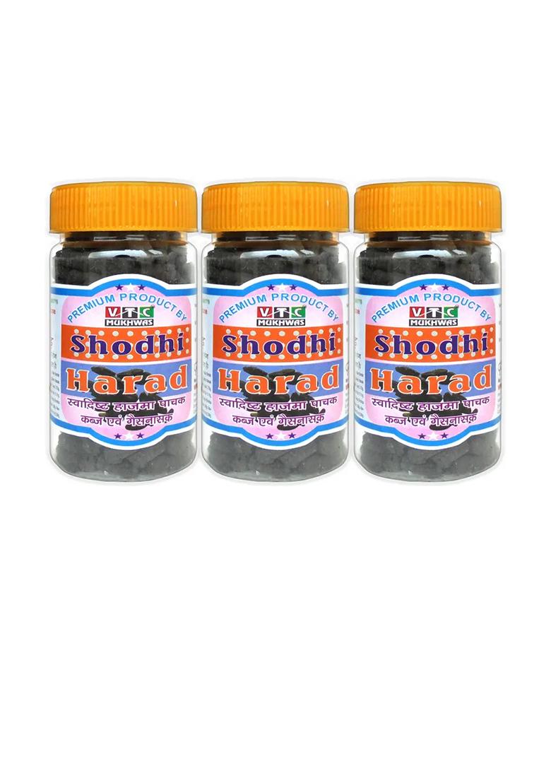 Vtc Digestive Shodhi Harre, Shodhit Harad, Herbal Remedy For Gastric Troubles Harad Candy (3 X 150 G) - Indya