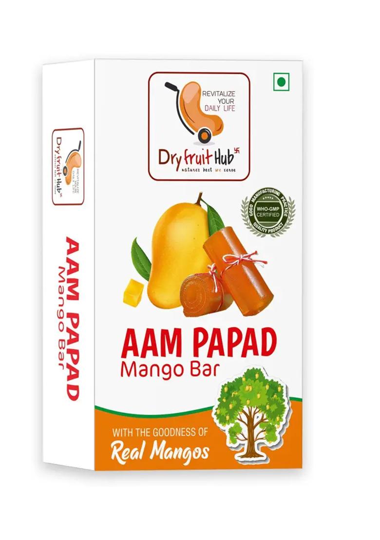 Dry Fruit Hub Aam Papad Slice Bar 400Gms Mango Papad, Khatta Mitha Candy (400 G) - Indya