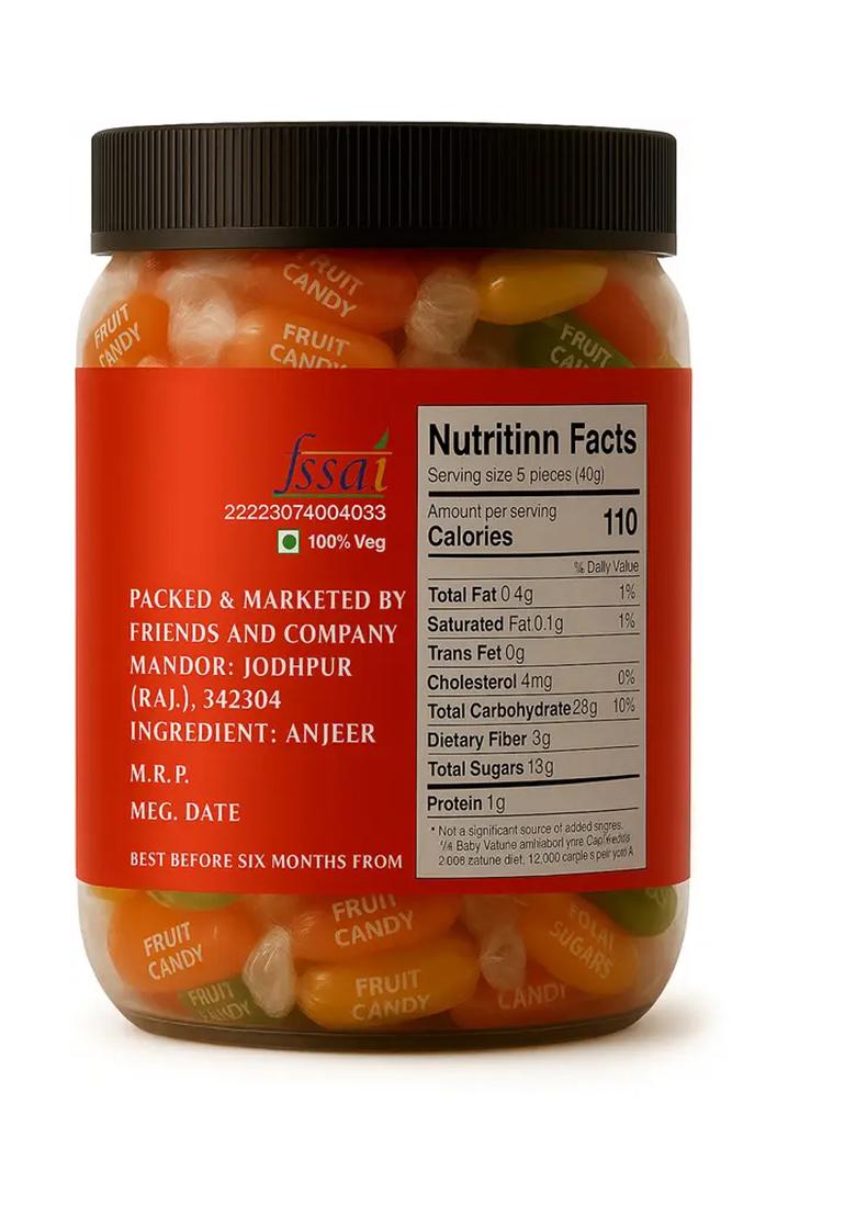 Crispcraze Jelly Candy Chocolate Fruits Flavour Mix Flavours 250 Gram Jar Pack Flavor, Fruit, Fruit Flavor Toffee (250 G) - Indya