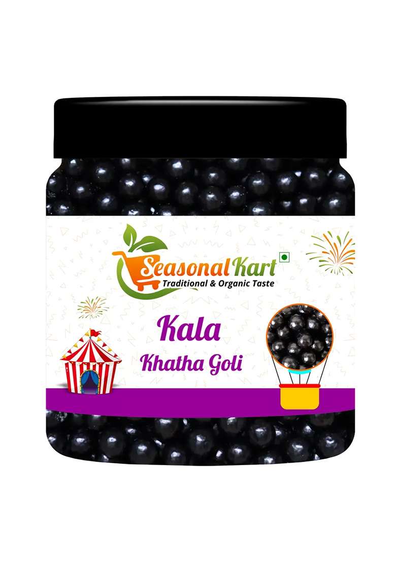 Seasonal Kart Tasty Kala Khatha Goli Digestive Chatpati, Kathi Mithi Candy (200 G) - Indya