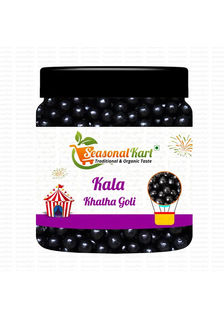 Seasonal Kart Tasty Kala Khatha Goli Digestive Chatpati, Kathi Mithi Candy (200 G) - Indya