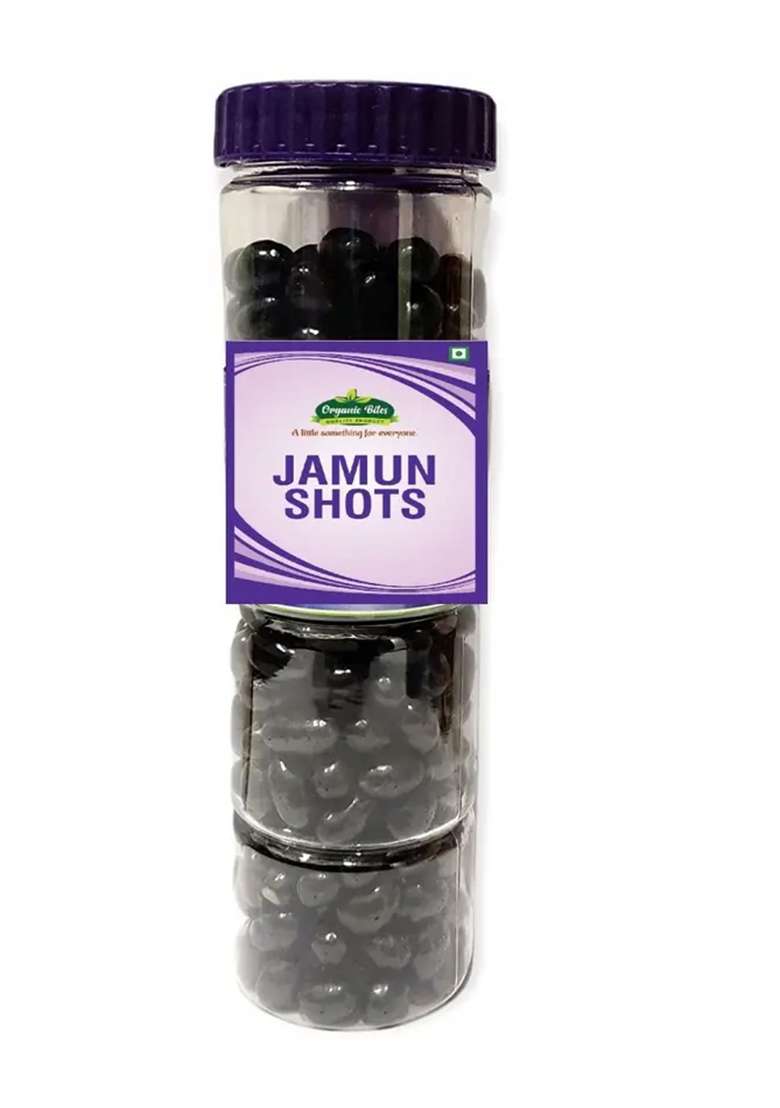 Organic Bites Kala Jamun Shots I Khatta Meetha Flavored Churan -200 Gm (Jar Pack) Khatti Mithi Digrestive Candy (200) - Indya